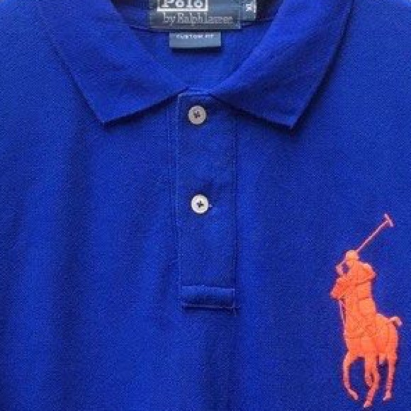 Polo Ralph Lauren Vintage Short Sleeve Shirt Embroidered Big Pony Blue Size XL - Picture 9 of 16